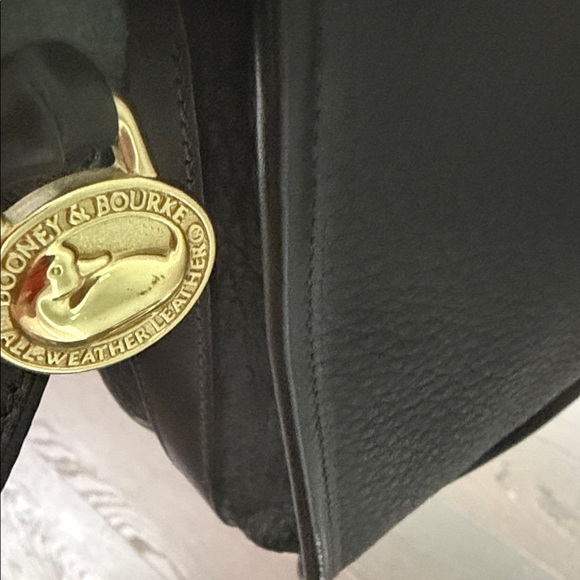 Dooney & Bourke Black Leather Shoulder Bag with Gold Hardware - Picture 2 of 16